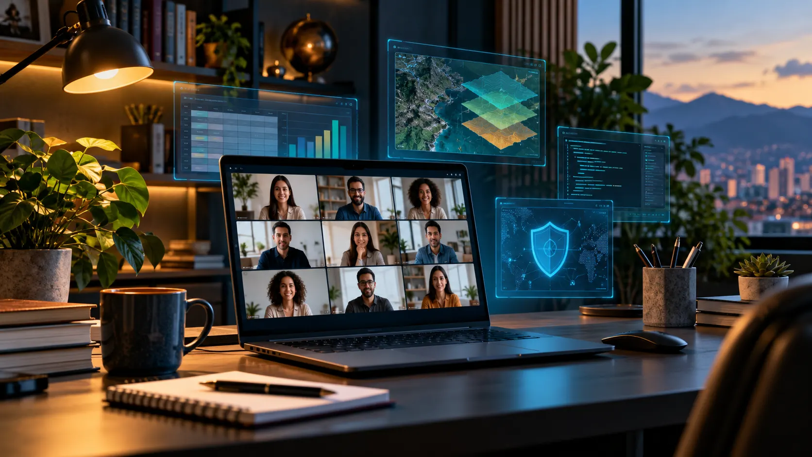 Participantes conectados a una capacitación virtual sobre tecnología y productividad